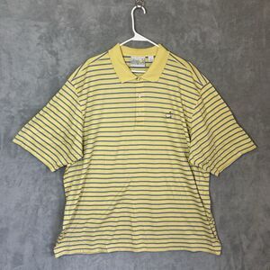 Masters Polo Shirt Mens 2XL Golf Striped Augusta Yellow Mercerized Pima Cotton